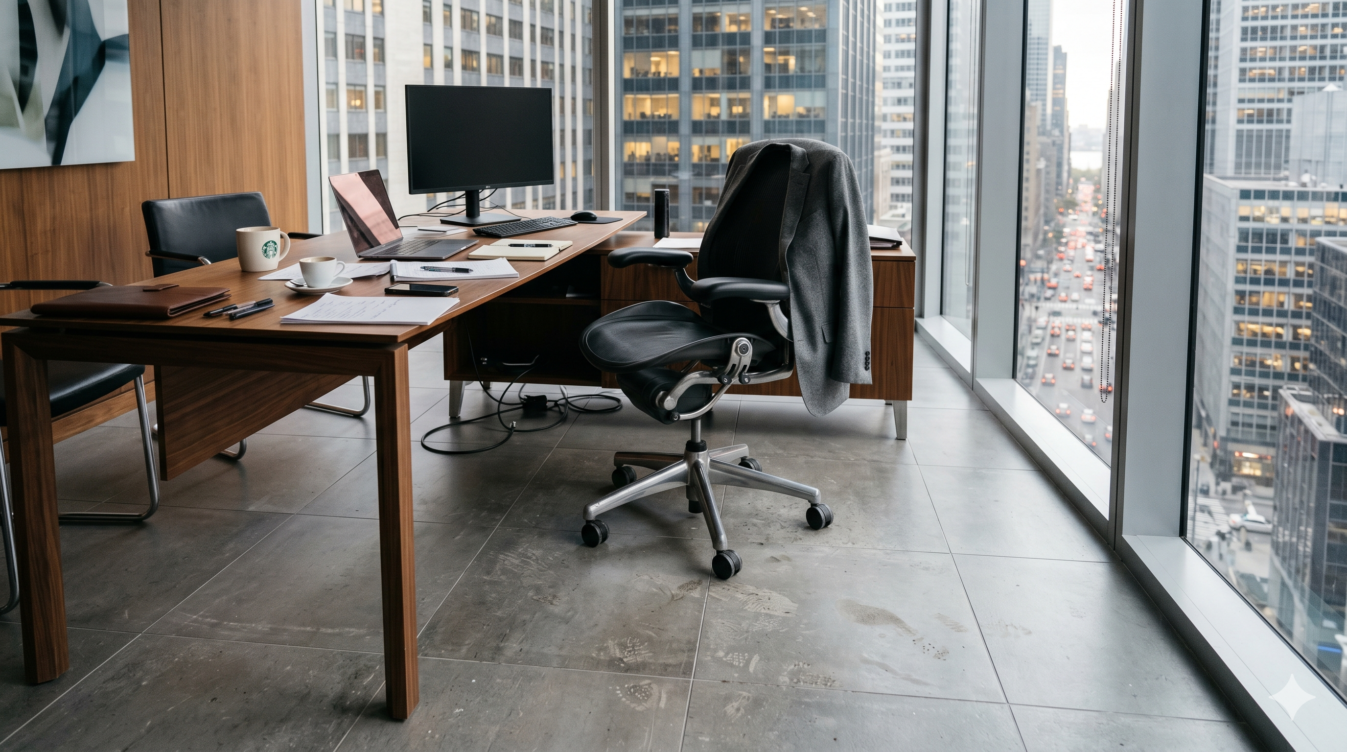 Office before professional cleaning
